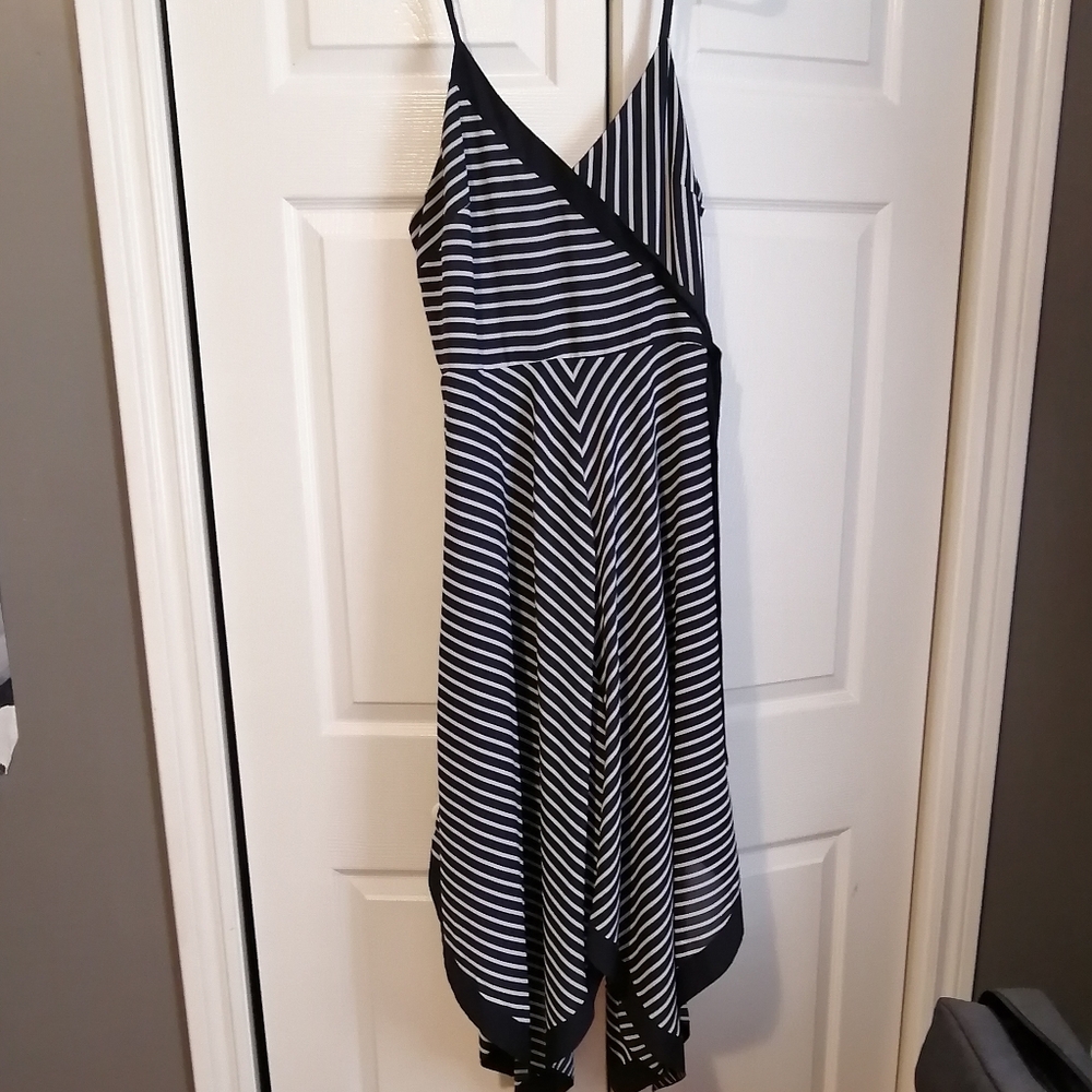 Asymmetrical handkerchief faux wrap dress